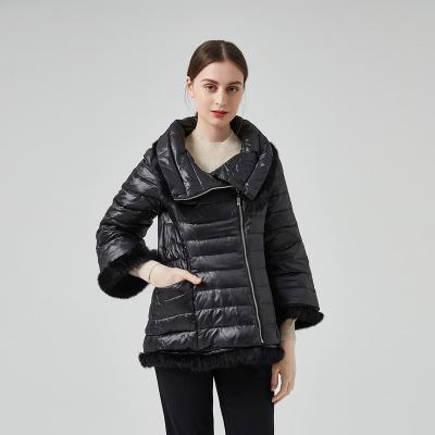 China Original Design Women Stripper Jacket Breathable Collar Fur Decor Duck Down Jacket 90/10 for sale