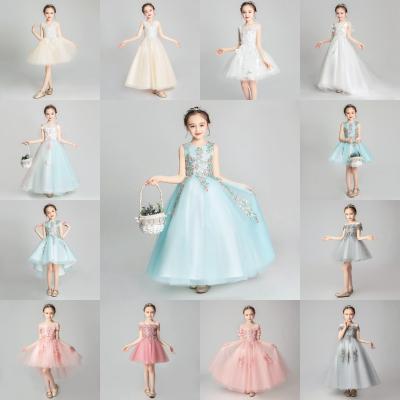 China Anti-wrinkle Children's Princess Dress Girls' Bow Embroidered Vest Dress Baby Dresses for sale