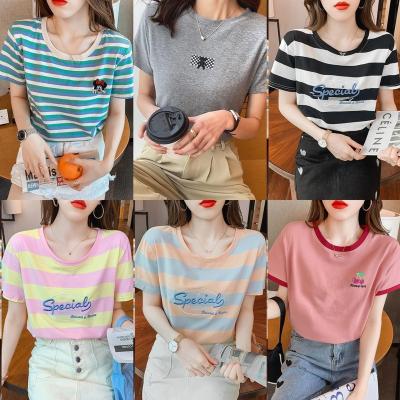 China 2022 Anti-Shrink Shirt Summer Student Loose Based Casual T-Shirt Printed Long Medium Short Sleeve Fashion Top for sale