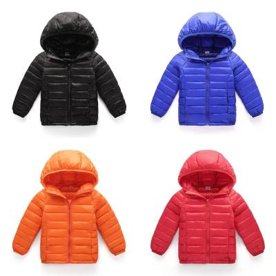 China Viable girl and boy wholesale wash free bright leather down jacket cotton padded warm children's winter clothing customization for sale