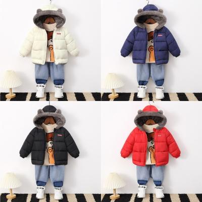 China Viable Girl and Boys Wholesale Wash Free Bright Leather Down Jacket Cotton Padded Warm Children's Winter Clothing Customization for sale