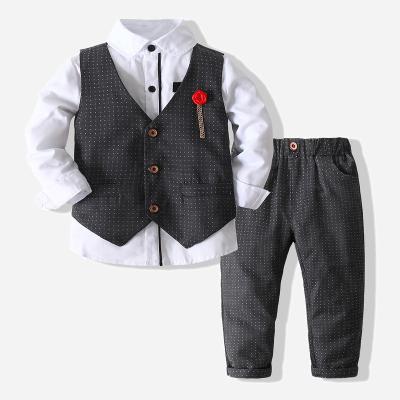 China Wholesale 100% Cotton Boy Suit Fashion Kids Color Contrast Gentleman Suit Performance Clothing Border for sale