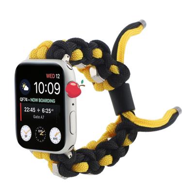 China Fabric Designer Soft Nylon Smart Wrist Watch Bands For Apple Watch Paracord Iwatch Strap 38 40 42 44 Millimeter for sale