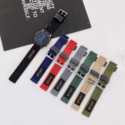 China Luxury Woven Nylon Sport Watch Band Buckle Solo Strap with Stainless Steel Buckle Straps for Samsung Galaxy Sport Active Strap for sale