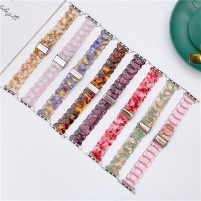 China Luxury Resin Chain Bracelet Luxury Strap For Apple Watch Band Girls Women Fashion Colorful Resin Wrist Band For iwatch seri 6 5 4 3 2 1 for sale