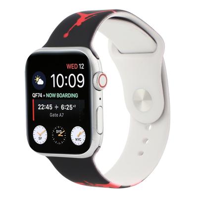 China Fashion. Popular Hot Selling Replacement Logo Silicone Strap Rubber Sport Soft Watch Band Strap For Apple Watch Series for sale