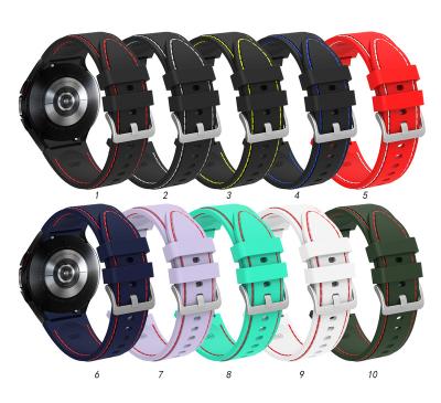 China Fanshion Color Changeable Rubber Buckle Fashion Adjustable Sports Watch Strap Silicone Watch Band For Samsung Galaxy Watch4 for sale