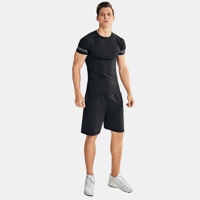 China Spring 2021 new men's breathable quick-drying shirt short sleeve QUICK DRY shorts running two-piece sports suit for sale