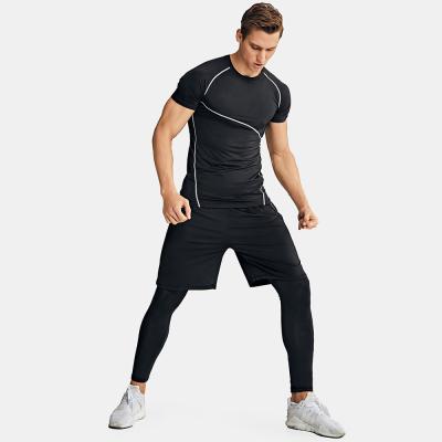 China QUICK DRY Quick Dry Compression Fits Short Sleeve Men's Fitness Outdoor Jogging Sportswear Running Suit Men's Tight Set Men's Jogging Sportswear for sale