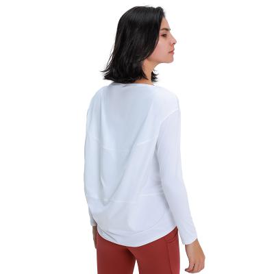 China New Breathable Self-cultivation Loose Quick-Drying Simple Woman Long Top Casual Womens Designed Shirts for sale