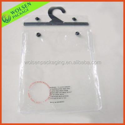 China OEM Recyclable Transparent PVC Bag PVC T-shirt bag/PVC Hook Bag for sale