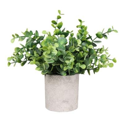 China Wholesale Artificial Plants Desktop Potted Mini Indoor Decorations Artificial Plant DS513 Nordic Plant Large Touch Natural Eucalyptus for sale