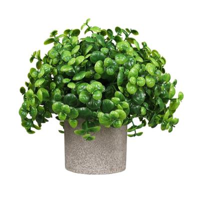 China Desktop Ornamental Artificial Potted Mini Indoor Decorations Plant Nordic Touch Natural Clover Plant DS519 Plant Decor for sale