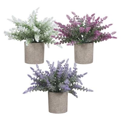 China Natural Touch Hanging Potted Wholesale Artificial Desktop Mini Decorations Artificial Plant Plants DS537 Nordic New Frost Lavender for sale