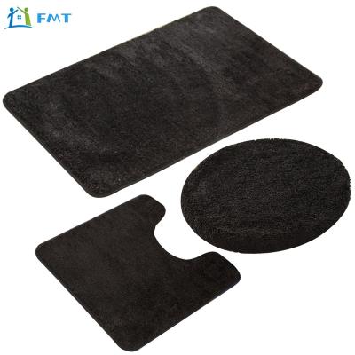 China Durable Non Slip 3 Piece Microfiber Memory Foam Bath Set Mats for sale