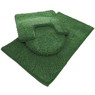 China Sustainable Anti-Slip Absorbent Soft Shaggy Chenille Bath Mat For Bath Shower Room for sale