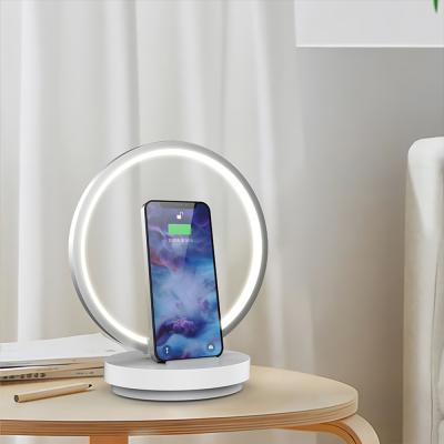 China Hot Mobile Phone Dropshipping Amazon Multi-Function Pad Stand QI Wireless Charging Pad Wireless Charger With Desk Lamp for sale