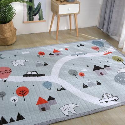 China Wholesale 2017 factory price eco-friendly baby playmat kids playmat custom made 100% cotton playmat with cute pillow for sale