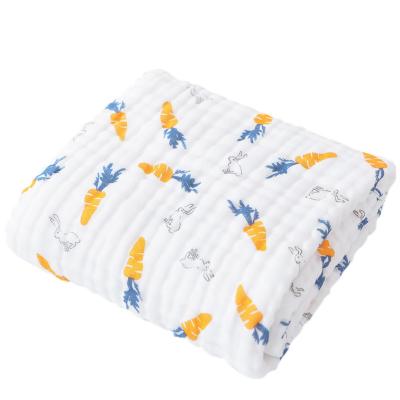 China 2019 Super Soft Custom Muslin Bamboo Anti-pilling Cotton 6 Layers Printing Wrap Blanket for sale