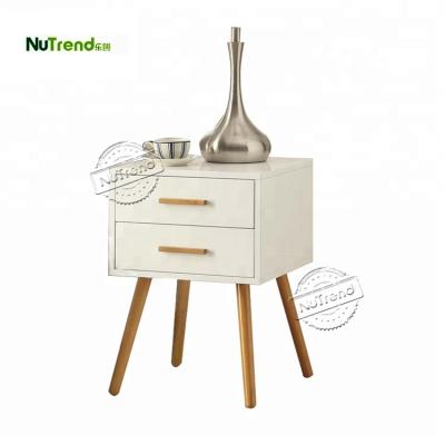 China Modern Bedside Modern Wooden Nightstand Side Table With 2 Drawers Design for sale