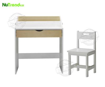 China Modern High Quality Modern White MDF Kids Solid Office Table With Drawer And Chair for sale