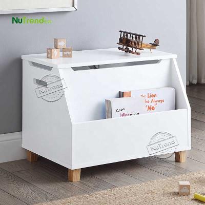 China Contemporary High Quality White Wooden Storage Children's Toy Box Chest With 4 Wooden Legs for sale