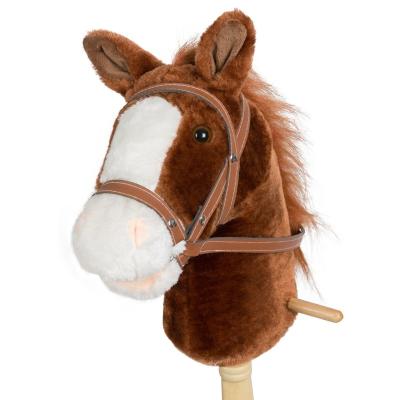 China Plush Customized Plush Toy Hobby Horse Stick Toy With Pop And Wheels for sale