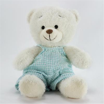 China Plush Stuffed Teddy Bear Names Plush Toy White Teddy Bear in Rompers for sale