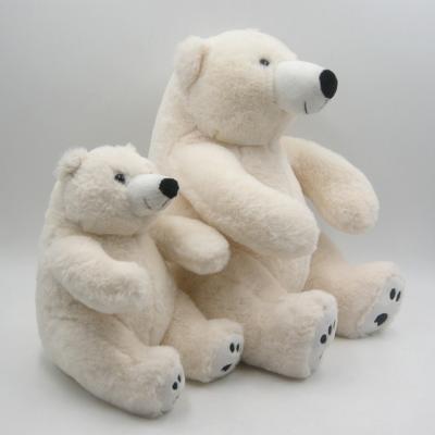 China Cute White Plush Stuffed Polar Bear Toys Fluffy Soft Polar Bear Toy for sale