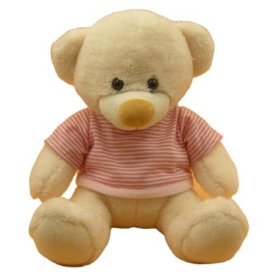 China Custom Baby Teddy Bears Stuffed Plush Fashion Baby Toys Striped T-Shirt for sale