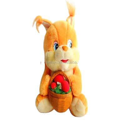 China Custom Plush Toy Promotional Squirrel Design Plush Toy With Mushroom for sale