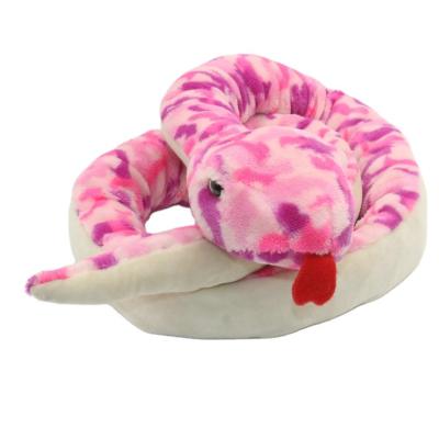 China Custom Plush Toy Big Pink Soft Stuffed Toy Snake Plush Toy for sale