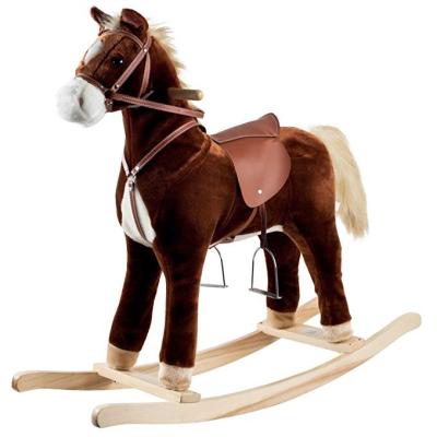 China Ride on Toy Ride on Toy Plush Rocking Horse Ride on with realistic sounds moving mouth and tail for sale