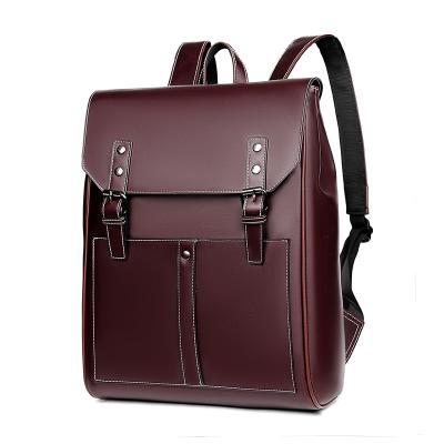 China Business Portable Custom Korean Laptop Men Bags School Travel Fashion PU Waterproof Leather Backpack for sale