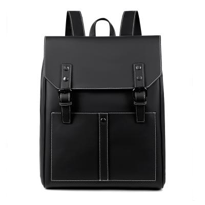 China 2021 New Design Custom Made Buckle Closure Portable PU Leather Men Backpack for sale