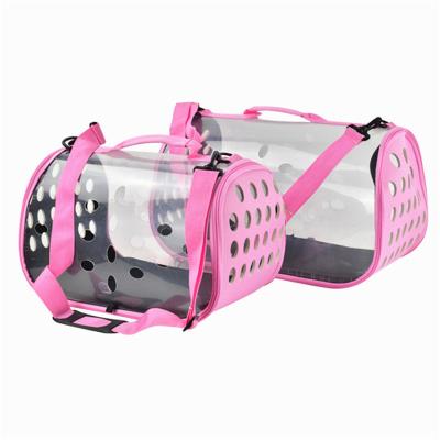 China Single Shoulder Window Pet Backpack Single Shoulder Thrown Cat Cage Breathable Dog Pet Bag Cat Breathing Foldable Backpack for sale