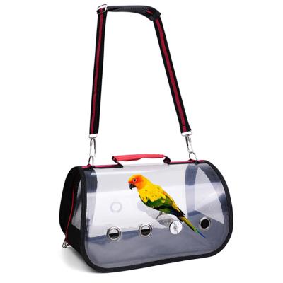 China Hot Sale PVC Breathable Transparent Travel Window Pet Bag Bird Parrot Breathing Foldable Carrier for sale