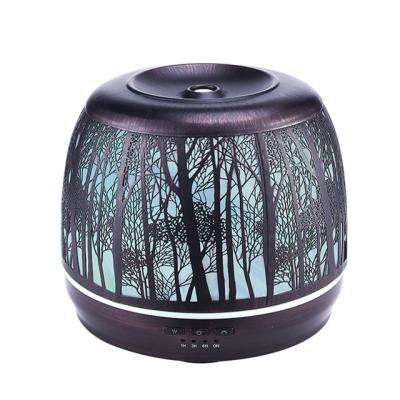 China Forest Design Retro Luxury Style Ultrasonic Air Humidifiers 500ml 7 Color RV Metal Animal Lights for sale