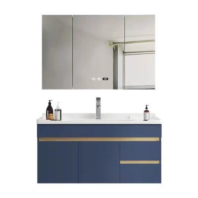 China Modern MDF Sink Faucet Cabinet with Hardware Fitting and Mirror for Bathroom Vanities for sale