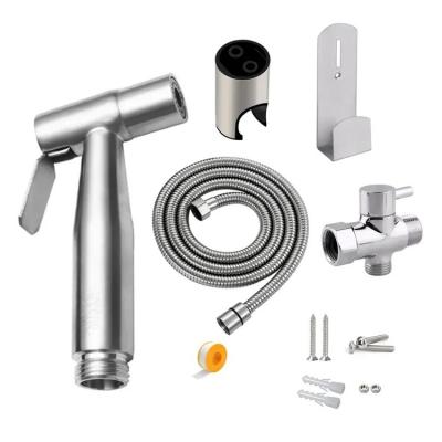 China 304 Stainless Steel Brushed Pressurize Spray Gun Assortment for Bathroom Supply Needs for sale