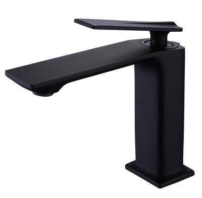 China Single Handle Matte Black Waterfall Basin Faucet for Metered Faucets in Stainless Steel for sale