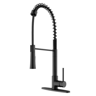 China 304 Stainless Steel Pull Out Faucet for Kitchen Modern Design Style Deck Mounted for sale