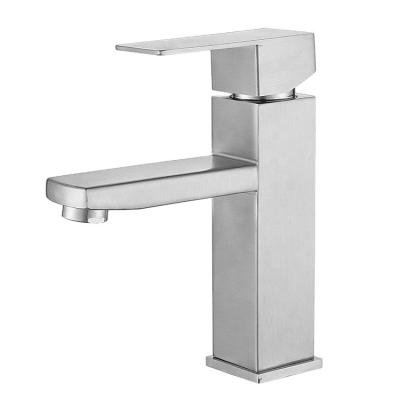 China Lizhen Simple end Fashion Stainless Steel 304 Square Wash Basin Tap Handle for Hotel for sale