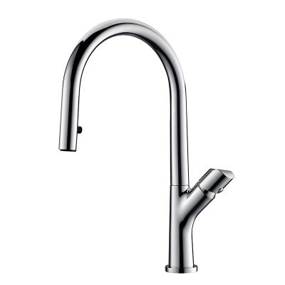 China 2022 Best Seller Bathroom Brass Pull Out Kitchen Faucet with Two Functions Hotel for sale