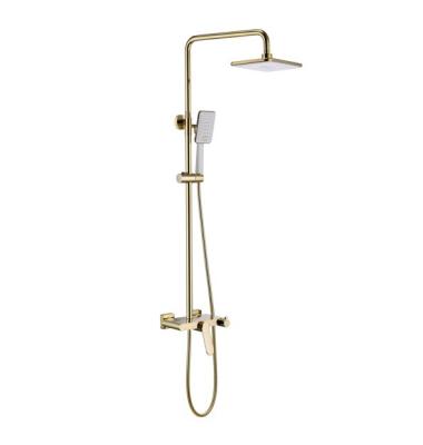 China Square Shower Head Bathroom Shower Set with Golden Bathroom Products Shower System for sale