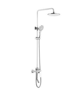 China Silver Color Square Shower Head Thermostatic Bathtub Shower Set with Hot and Cold Water for sale