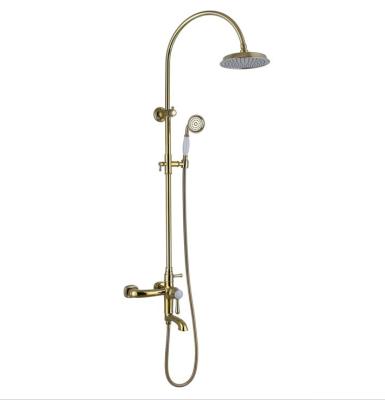 China Modern Design Rose Gold Thermostatic Exposed Shower Set With Handheld Shower Anodized for sale