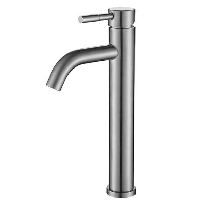 China Single Handle Controls Cold Water Modern Designs Stainless Steel Basin Faucet for Bathroom for sale