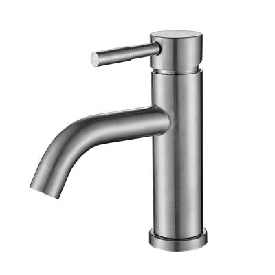 China Hotel Bathroom Vanity Faucet with Ceramic Valve Core and Brushed Nickel Finish for sale