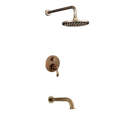 China Customized Rainfull Luxury Solid Brass Concealed Shower Set With Square 8 inch Shower Head Hot And Cold Water for sale